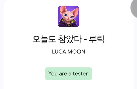 테스터로 등록되면 이 화면이 떠요. 열두 명이 각자 이 화면을 봐야 해요
